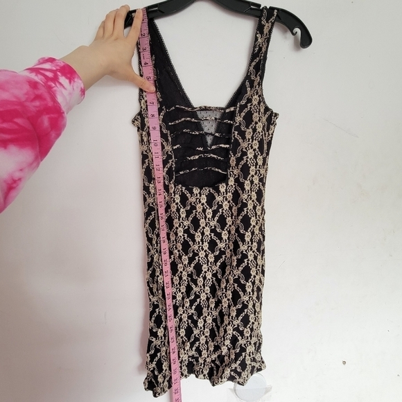 New Intimately Free People Black and Gold Strapless Embroidered Mini Dress XS - Picture 7 of 7